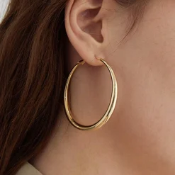 Χρυσοί Chunky Σκουλαρίκια Κρίκοι | | Minimal Statement