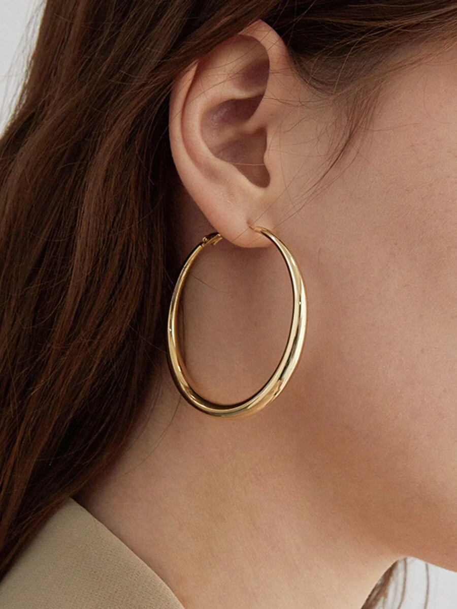 Χρυσοί Chunky Σκουλαρίκια Κρίκοι | | Minimal Statement