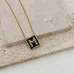 Κολιέ με Αρχικό Γράμμα Μ – Χειροποίητο με Επιχρύσωση