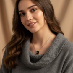 Κολιέ με Αρχικό Γράμμα Μ – Χειροποίητο με Επιχρύσωση