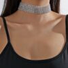 Choker Κολιέ με Σειρές από Rhinestones – Λαμπερό Glamour Κόσμημα