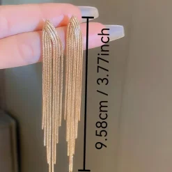 Μακριά Κρεμαστά Σκουλαρίκια με Λεπτές Αλυσίδες Tassel