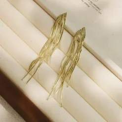 Μακριά Κρεμαστά Σκουλαρίκια με Λεπτές Αλυσίδες Tassel