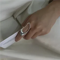 Set Δαχτυλιδιών | Εντυπωσιακό Statement Δαχτυλίδι | Αφηρημένο, Ρυθμιζόμενο, Χαλκός | Χρυσό & Ασημί