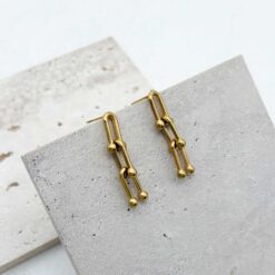 Εντυπωσιακά Χρυσά Κρεμαστά Σκουλαρίκια