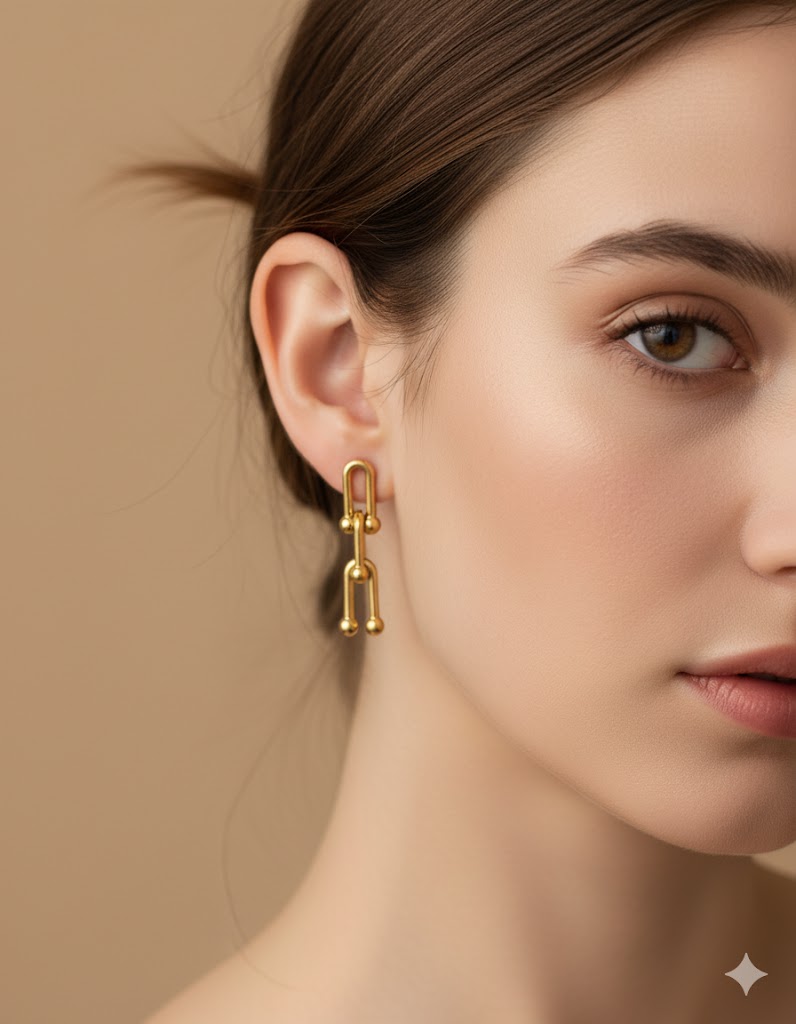 Εντυπωσιακά Χρυσά Κρεμαστά Σκουλαρίκια