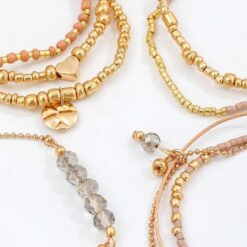 Σετ 11 Γυναικεία Βραχιόλια Boho - Earthy Gold & Crystal Collection