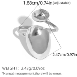 Ασημί Μίνιμαλ γυναικείο δαχτυλίδι με το σύμβολο του απείρου από χρυσό ανοξείδωτο ατσάλι 18K