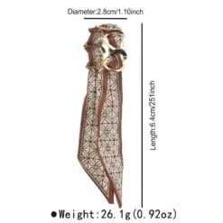 Γυναικείο βραχιόλι μαντήλι με leopard print σχέδιο και χρυσό μεταλλικό κρίκο σε retro στυλ