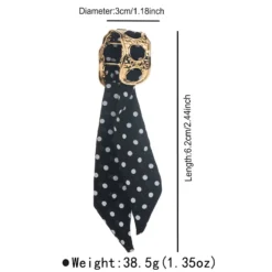 Γυναικείο βραχιόλι μαντήλι με leopard print σχέδιο και χρυσό μεταλλικό κρίκο σε retro στυλ