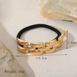 Γυναικείο υφασμάτινο λαστιχάκι μαλλιών με πτυχώσεις σε minimal στυλ