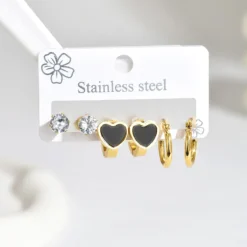 Γυναικεία σκουλαρίκια από ανοξείδωτο ατσάλι σε σχέδιο καρδιά minimal styl
