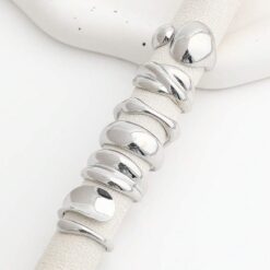 Σετ Statement Δαχτυλίδια με Οργανικά Σχήματα – Chunky Rings σε Χρυσό και Ασημί Χρώμα