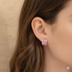 Σκουλαρίκια από Ανοξείδωτο Ατσάλι 304 με Marble Εφέ και Σμάλτο