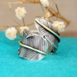 Vintage δαχτυλίδι φτερό