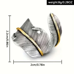 Vintage δαχτυλίδι φτερό