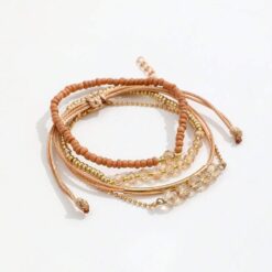 Σετ 4 Χειροποίητα Βραχιόλια σε Rose Gold & Boho Αποχρώσεις