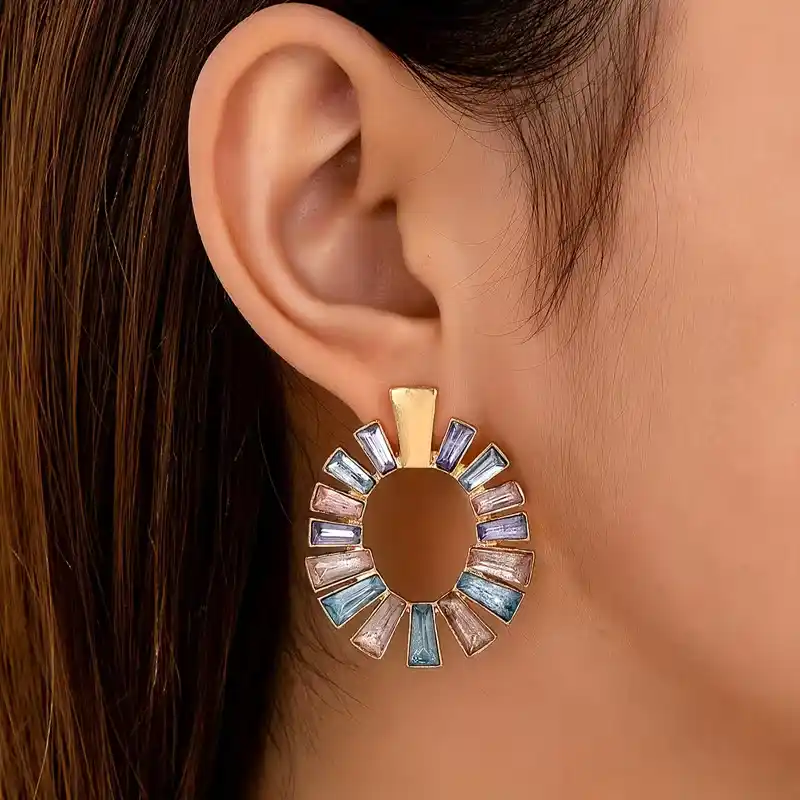 Σκουλαρίκια κρίκοι με κρύσταλλα