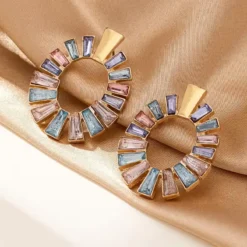 Σκουλαρίκια κρίκοι με κρύσταλλα