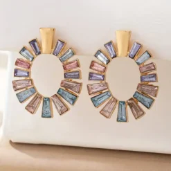 Σκουλαρίκια κρίκοι με κρύσταλλα