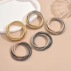 ελαστικών μεταλλικών βραχιολιών με πλέξη snake bone σε χρυσό, ασημί και ροζ χρυσό χρώμα