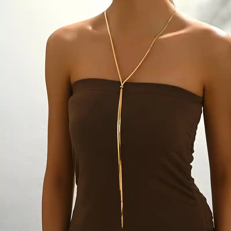 Μακρύ Κολιέ Snake Αλυσίδα | Ρυθμιζόμενο & Minimal chicbee.gr