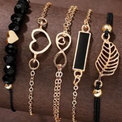 set-gynaikeia-vrachiolia-boho-gold-black