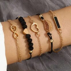 set-gynaikeia-vrachiolia-boho-gold-black