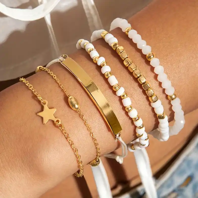 Σετ Γυναικεία Βραχιόλια Boho με Χάντρες | 6 Τεμάχια | chicbee.gr