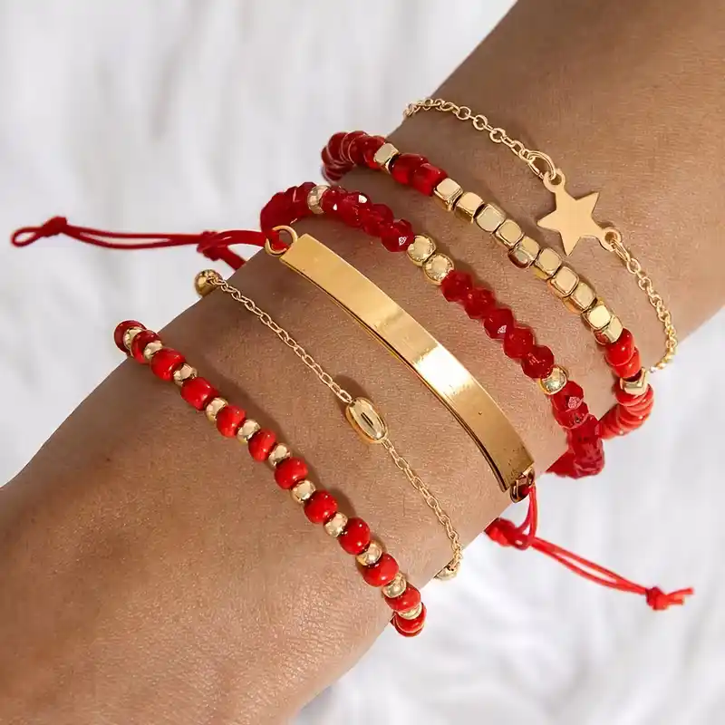 Σετ Γυναικεία Βραχιόλια Boho με Χάντρες | 6 Τεμάχια | chicbee.gr