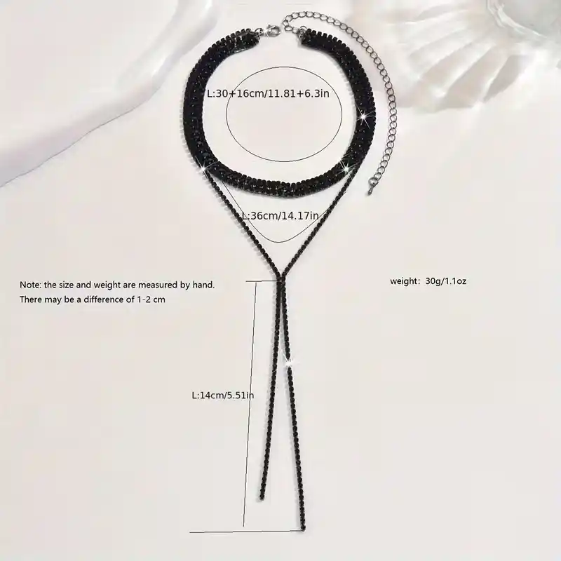 μαύρο-choker-κολιέ-πολυεπίπεδο-με-στρας-διαστάσεις-chicbee