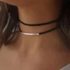 διπλο-μαυρο-choker-κολιε-με-ασημι-μπαρα-chicbee