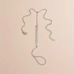 Minimal αλυσίδα ποδιού barefoot sandal με σχέδιο ψαροκόκκαλο Chicbee.gr