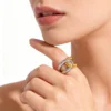 Δαχτυλίδι Δίχρωμο Ατσάλινο 18K Gold Plated | Chicbee.gr