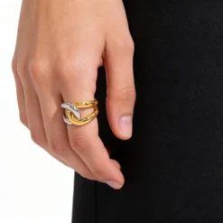 Δαχτυλίδι Δίχρωμο Ατσάλινο 18K Gold Plated | Chicbee.gr